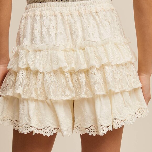 Flirty Lace Tiered Shorts - Picture 4 of 8